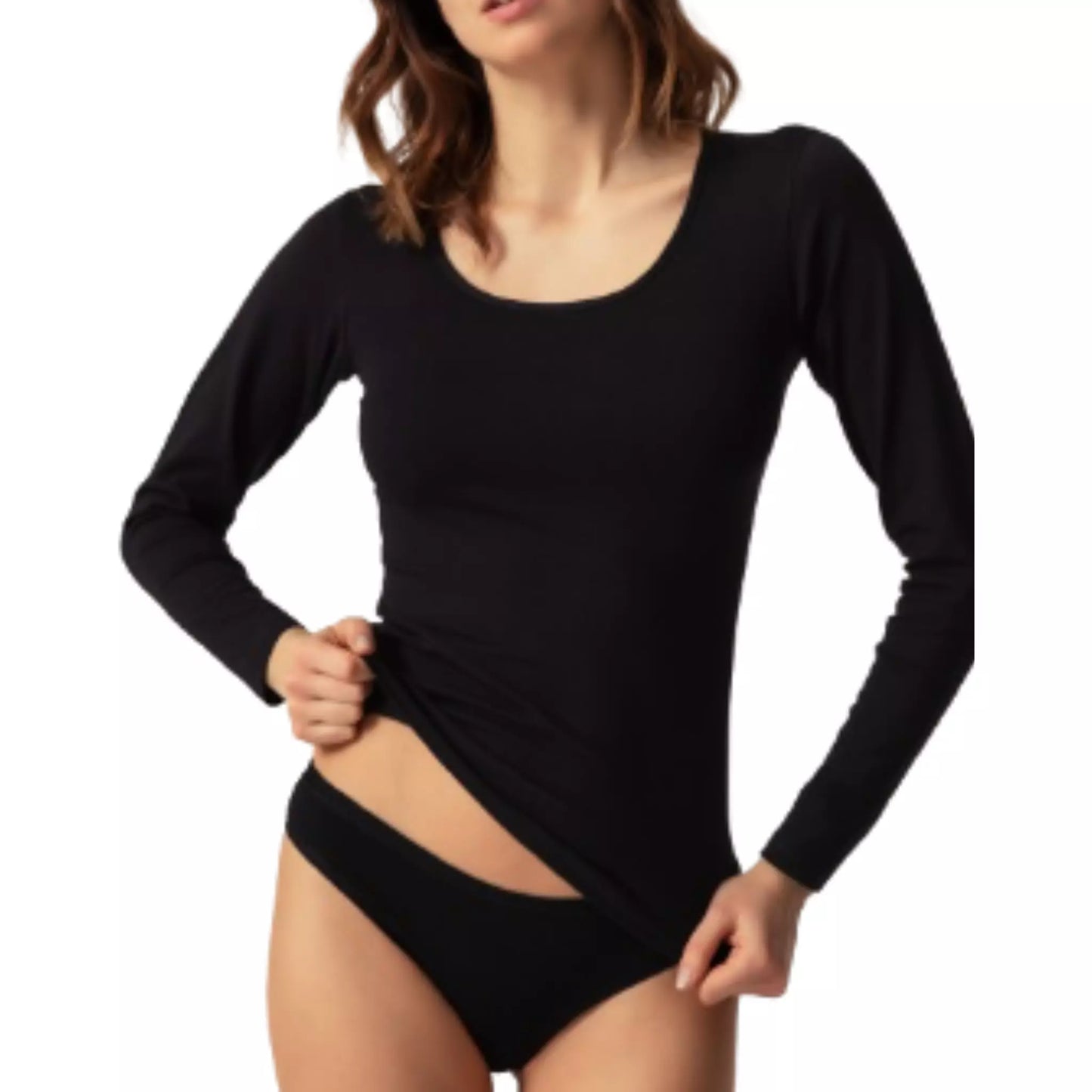 Maglia caldo cotone elasticizzato manica lunga donna 575 oltremare 4 pezzi