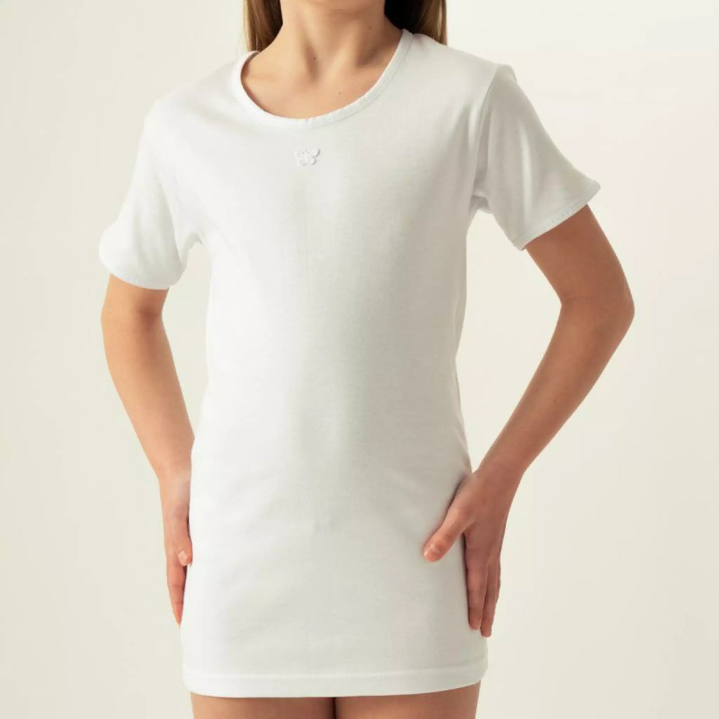 Maglia intima bimba a mezza manica oltremare
