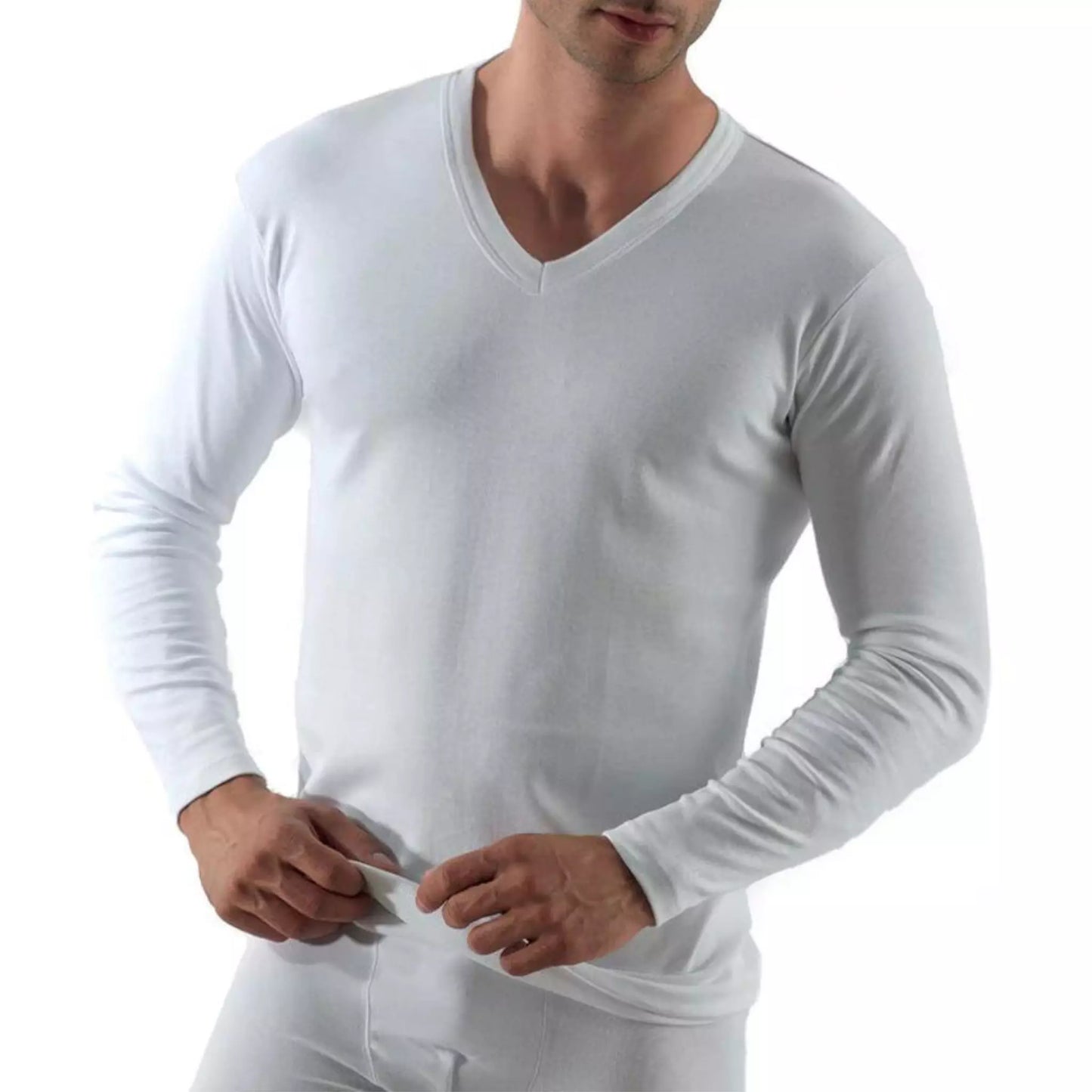 Maglia uomo Rossoporpora manica lunga punta cotone caldo 9041