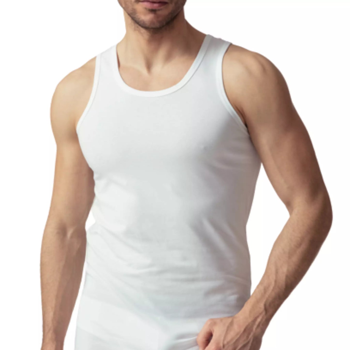 Canotta uomo spalla larga cotone elasticizzato 638 oltremare 4 pezzi