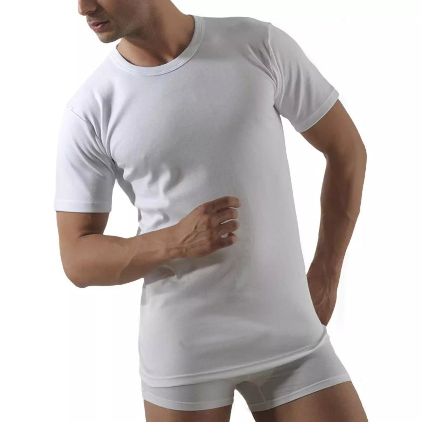 Maglia uomo Rossoporpora mezza manica girocollo cotone caldo 9030