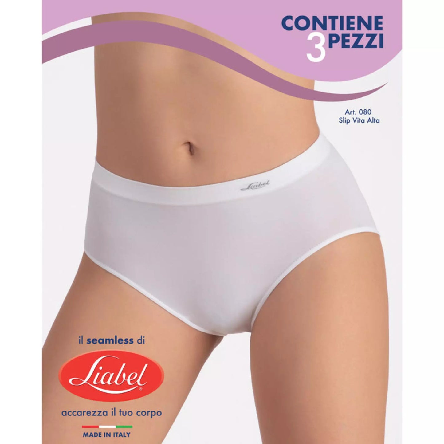 Slip donna vita alta microfibra 080 liabel 3 pezzi