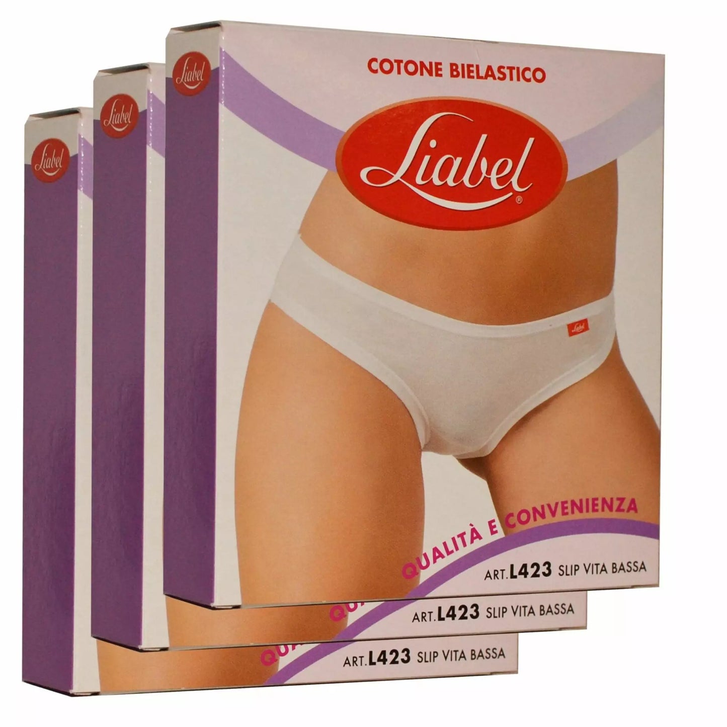 Slip donna vita bassa 423 liabel cotone elasticizzato 3 pezzi