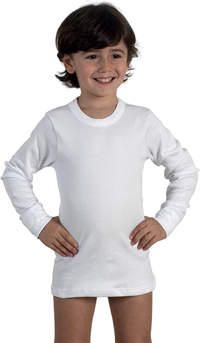 Set of 3 long-sleeved inner shirts for boys in warm cotton