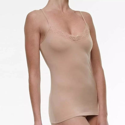 Canotta top donna con dettagli in pizzo spalla stretta cotonella gd135 3 pezzi