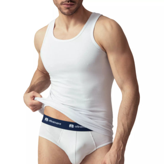 Canotta uomo spalla larga in caldo cotone elasticizzato oltremare 743
