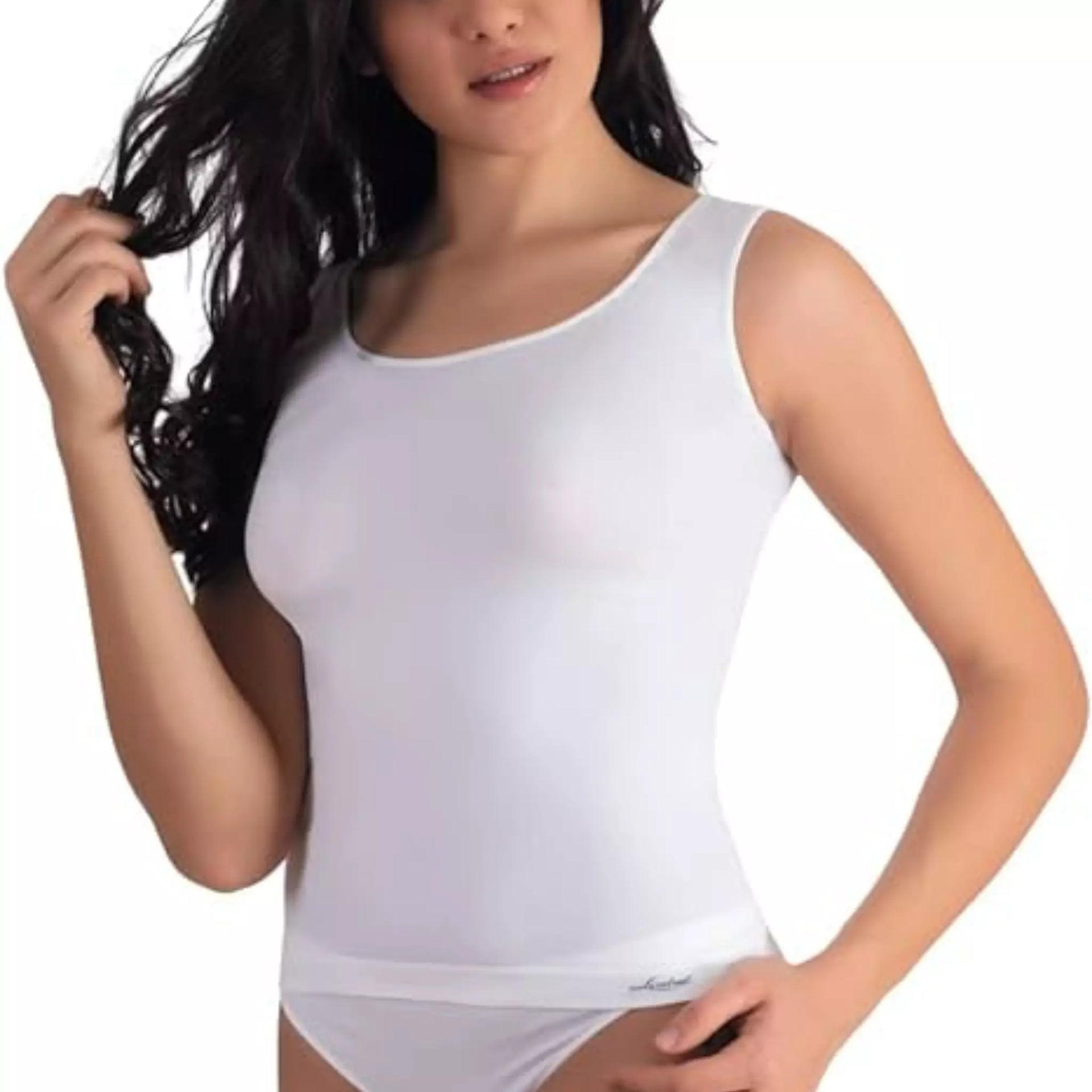 Canotta spalla larga in top microfibra