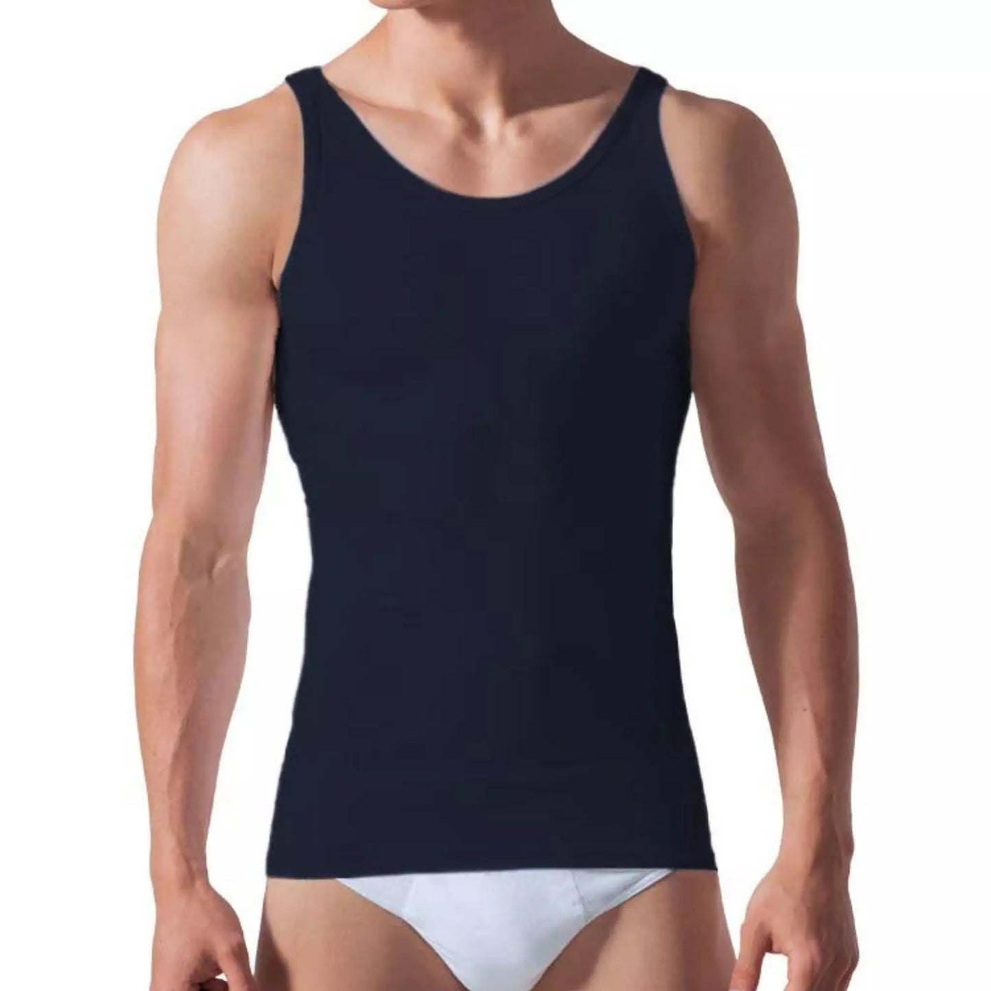 Canottiera Intima uomo rossoporpora spalla larga CU003 cotone bielastico 3pz