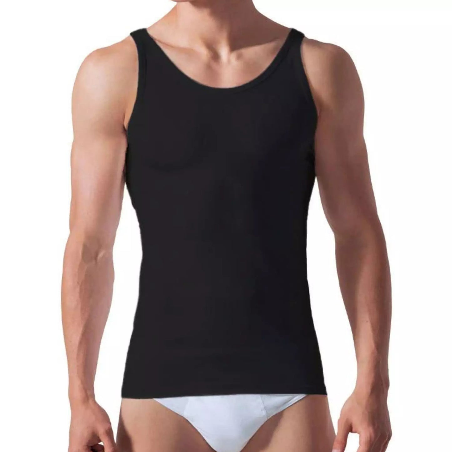 Canottiera Intima uomo rossoporpora spalla larga CU003 cotone bielastico 3pz