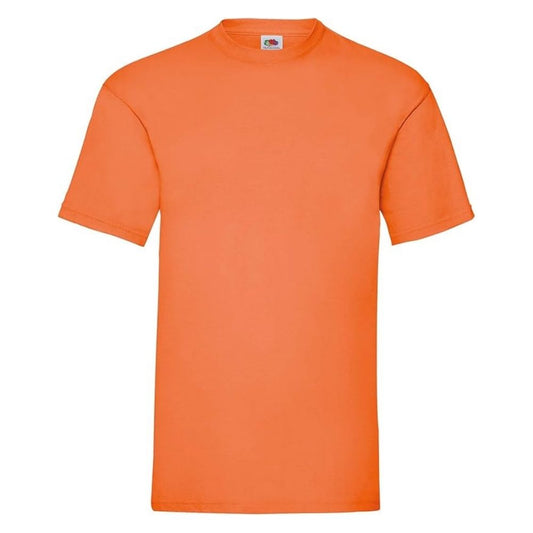 Maglietta a Manica Corta Fruit of the Loom Arancione Uomo in 100% Cotone | Girocollo Classica