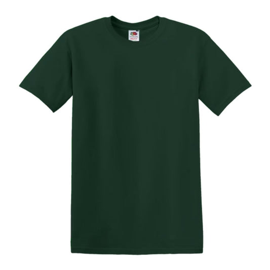 Maglietta a Manica Corta Fruit of the Loom Verde Bottiglia Uomo in 100% Cotone | Girocollo Classica