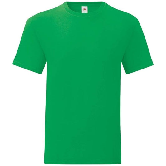 Maglietta a Manica Corta Fruit of the Loom Verde Prato Uomo in 100% Cotone | Girocollo Classica