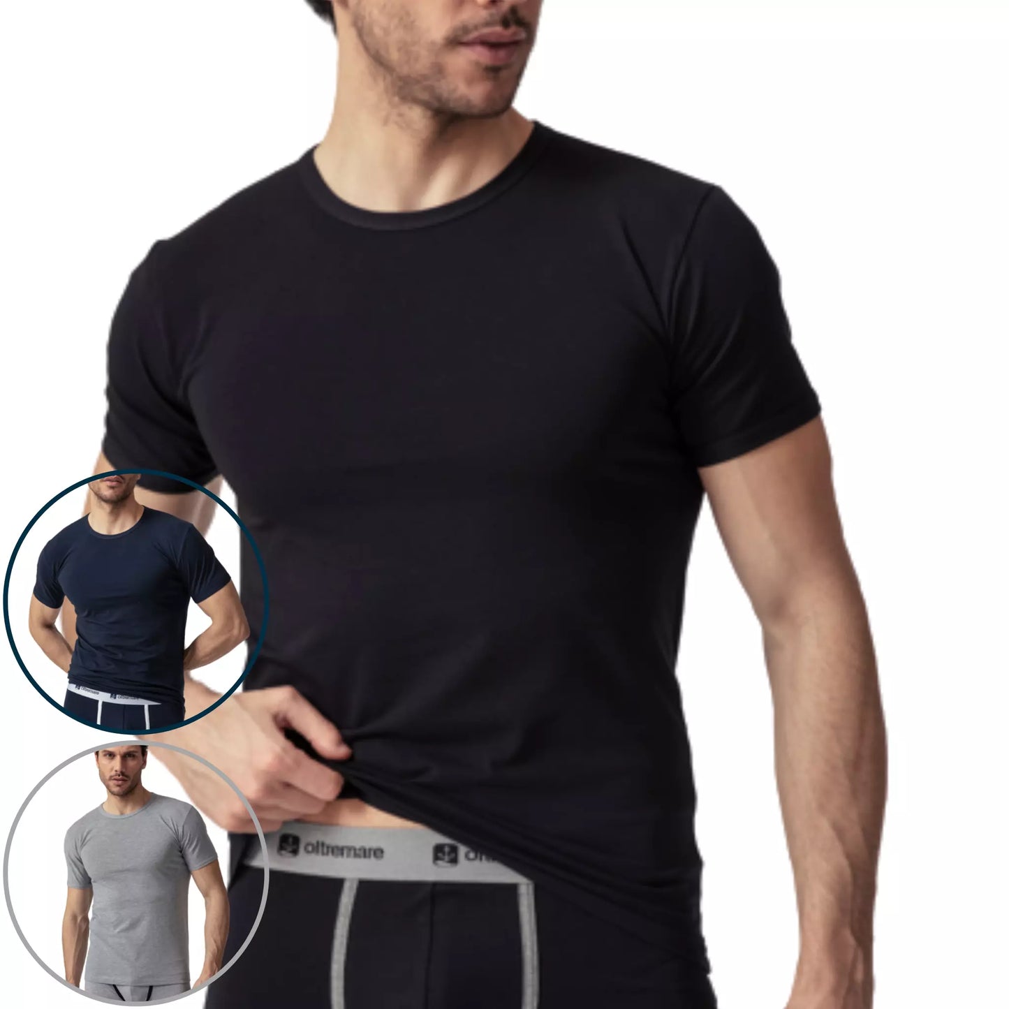 Maglia uomo manica corta girogola oltremare 639 cotone elasticizzato 4 pezzi