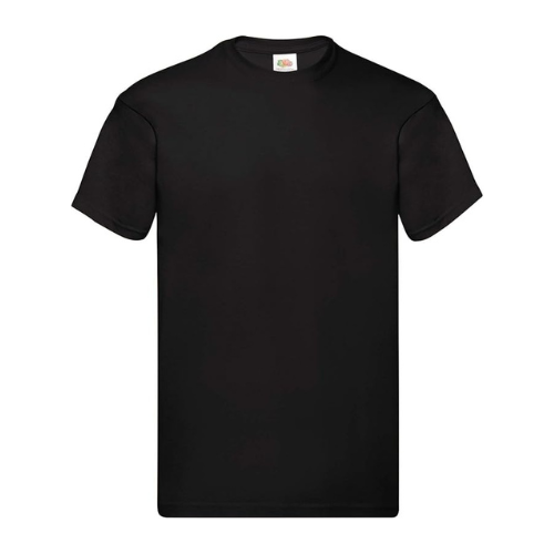 Maglietta a Manica Corta Fruit of the Loom Nera Uomo in 100% Cotone | Girocollo Classica