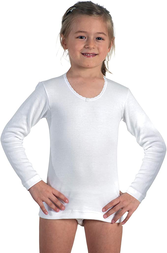 Set da  3 Maglie Interne Bimba a Manica Lunga in Caldo Cotone