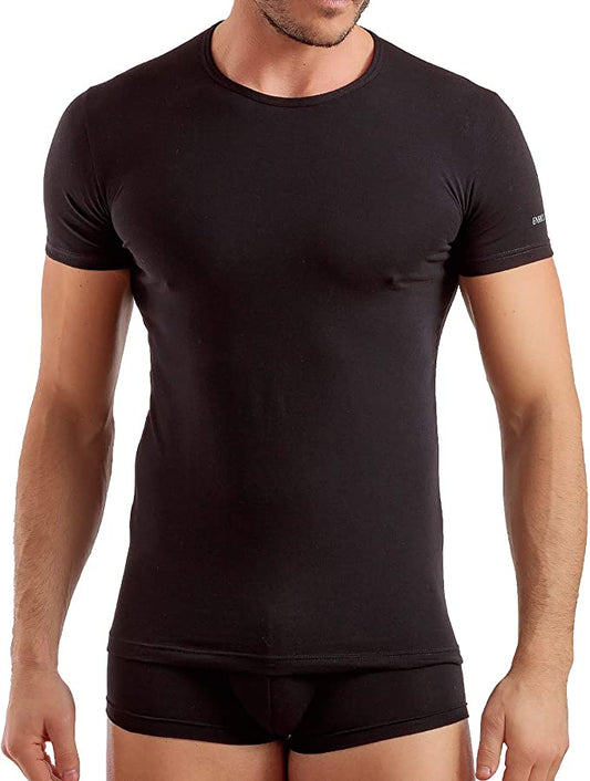 Set da 3 Magliette interne uomo girocollo in cotone bielastico