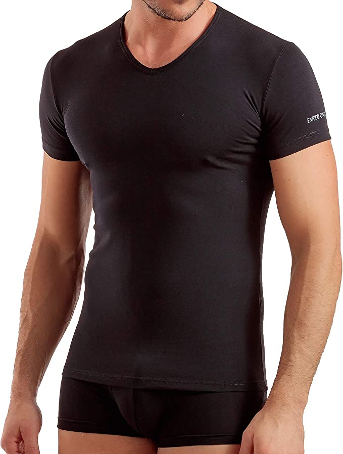 Set da 3 magliette interne uomo scollo a V in cotone bielastico
