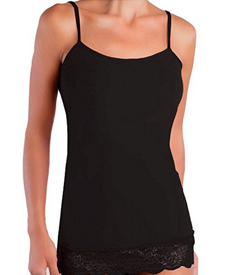 Set da 2 canotte donna marca Jadea con motivo in pizzo, spalla stretta in cotone elasticizzato.