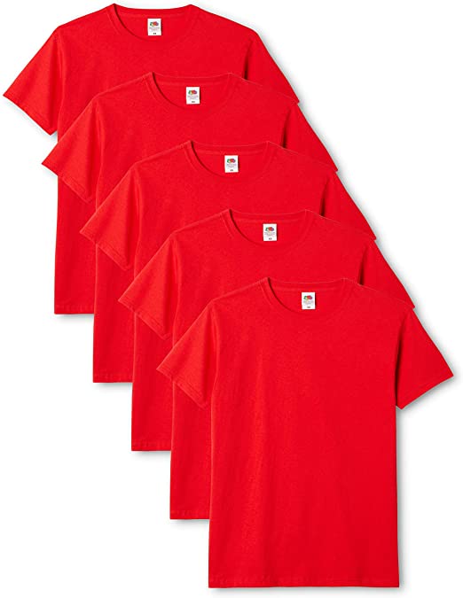 Maglia a manica corta a girocollo Rossa - Fruit of the Loom