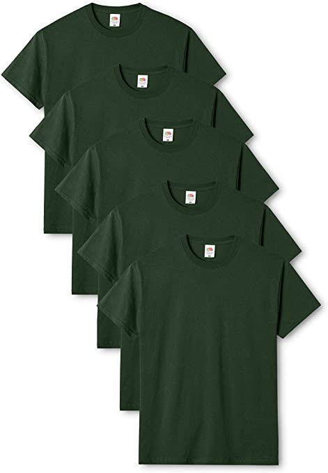 T-shirt a manica corto a collo U Verde - Fruit of the Loom