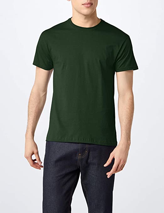 T-shirt a manica corto a collo U Verde - Fruit of the Loom